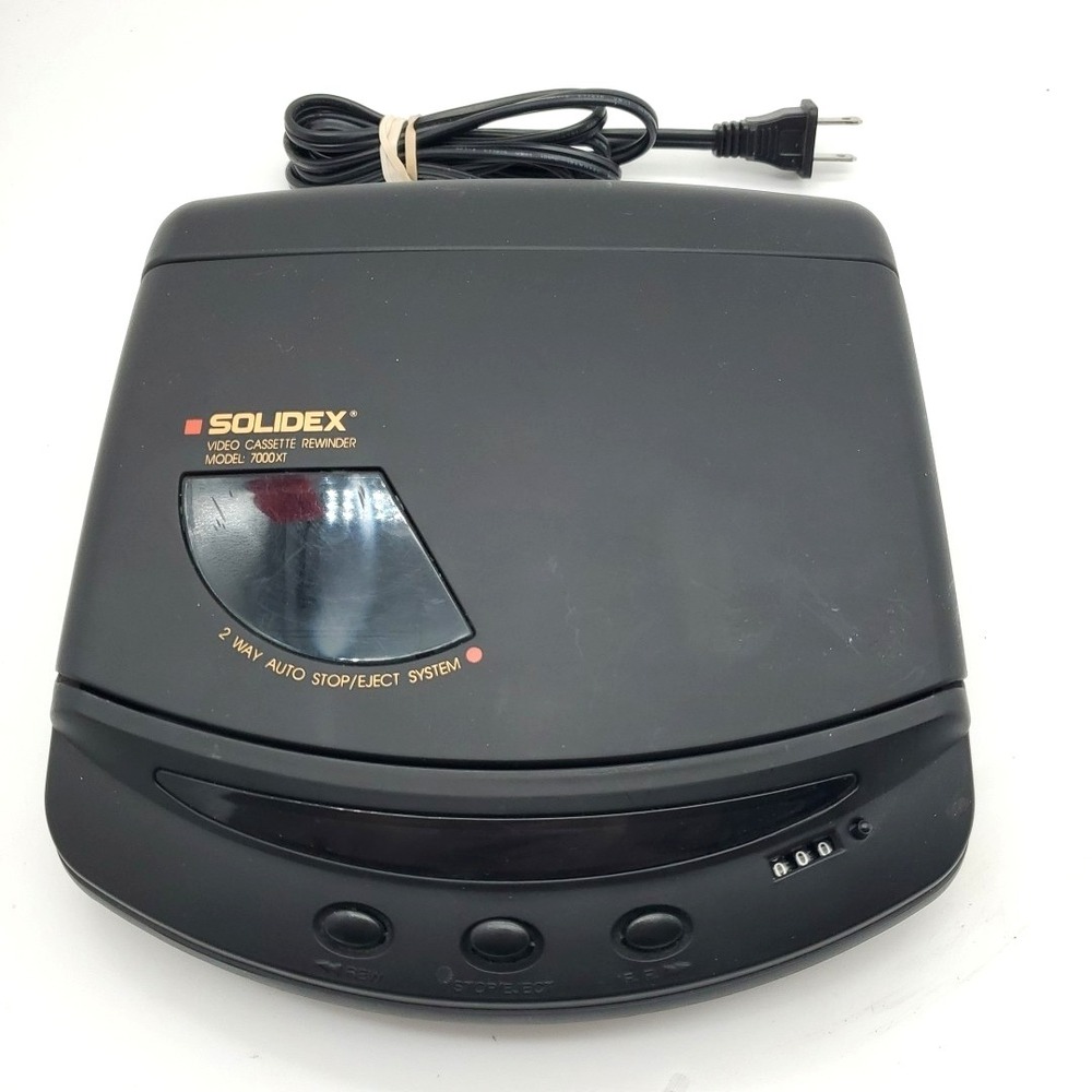 Solidex Model 7000XT Black VHS Video Cassette Rewinder 2-Way Tested Works